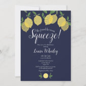 Huwelijksfeest uitnodiging Main Squeeze Lemon Navy (Voorkant)