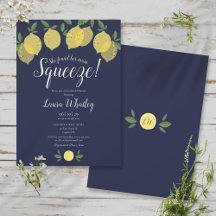 Huwelijksfeest uitnodiging Main Squeeze Lemon Navy