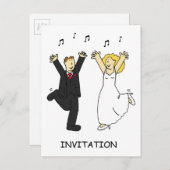 Huwelijksfeest Uitnodiging Paar Dansen (Voorkant / Achterkant)