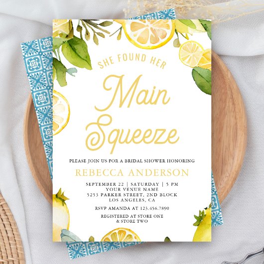 Huwelijksfeest uitnodiging voor Main Squeeze Lemon