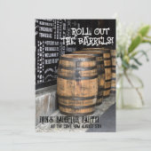 Huwelijksfeest uitnodigingen voor BOURBON WHISKEY (Staand voorkant)