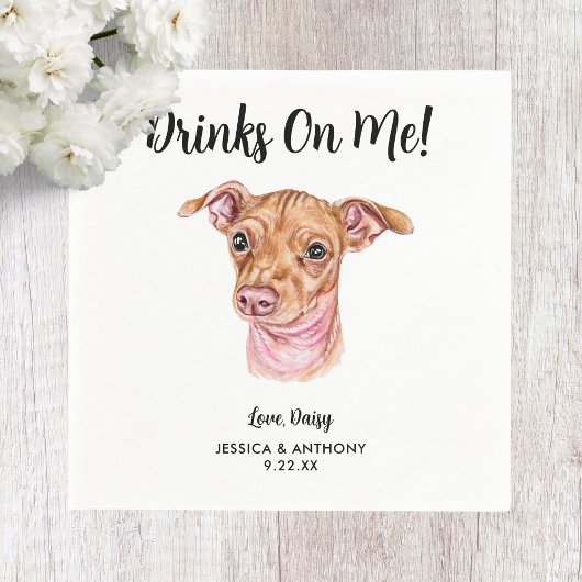 Huwelijksfeest voor honden Cocktail servetten