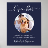 Huwelijksfeest voor honden Open bar Navyblauw aang Poster (Voorkant)