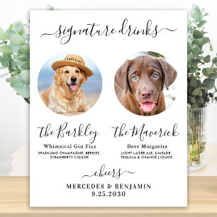 Huwelijksfeest voor huisdieren Signature-drankjes Poster