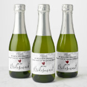 Huwelijksfeest Voorstel Wees mijn Bruidsmeisje Mod Sparkling Wijnetiket (Flessen)