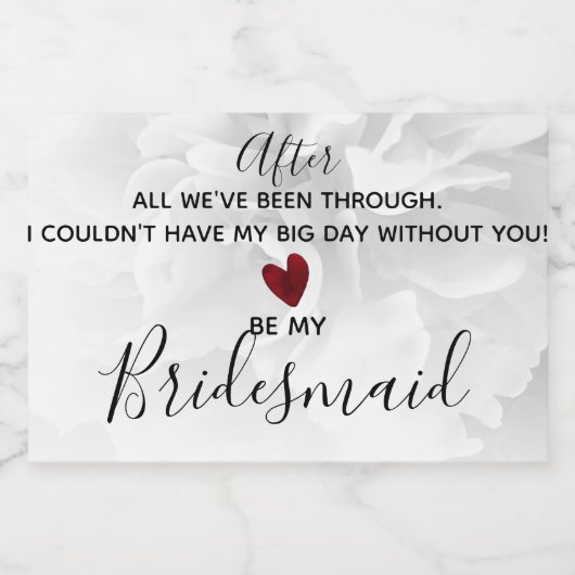 Huwelijksfeest Voorstel Wees mijn Bruidsmeisje Mod Sparkling Wijnetiket (Enkel label)