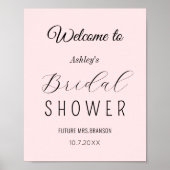 Huwelijksfeest Welkom Blush Roze Poster (Voorkant)