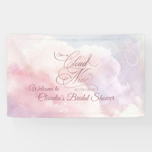 Huwelijksfeest: Ze Is Op Wolk 9 Spandoek (Horizontaal)