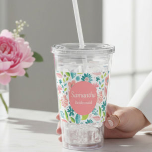 Huwelijksfeestcadeau met naam acryl drinkbeker