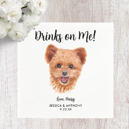 Huwelijksfeestcoktailservetjes voor honden servet