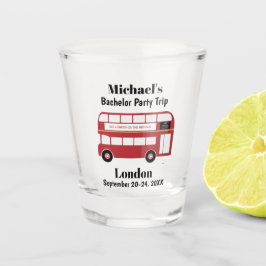 Huwelijksfeestje in Londen Engeland cadeau rode bu Shot Glas