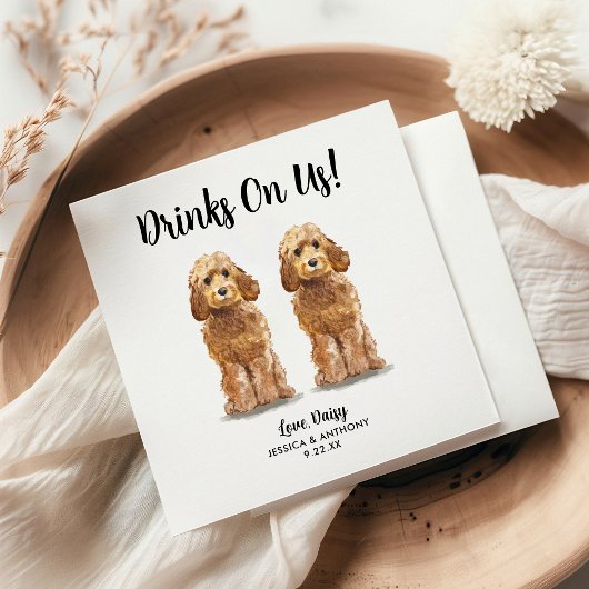 Huwelijksfeestservetjes voor honden servet