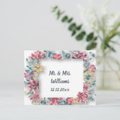 Huwelijksfelicitaties Advies Elegante Bloemen Briefkaart (Staand voorkant)