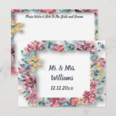 Huwelijksfelicitaties Advies Elegante Bloemen Briefkaart (Voorkant / Achterkant)