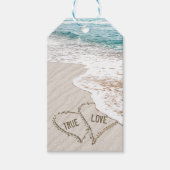 Huwelijksfelicitaties Beach Hearts Cadeaulabel (Voorkant)