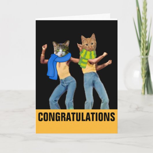 HUWELIJKSFELICITATIES CAT FUNNY KAARTEN (Voorkant)