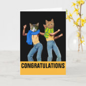 HUWELIJKSFELICITATIES CAT FUNNY KAARTEN (Gele Bloem)