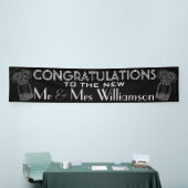 Huwelijksfelicitaties Chalkboard en Mason Jars Spandoek (Beurs)