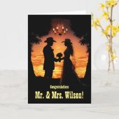 Huwelijksfelicitaties gepersonaliseerd land kaart (Gele Bloem)