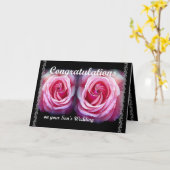 Huwelijksfelicitaties voor de bruiloft van je zoon kaart (Gele Bloem)