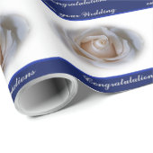 Huwelijksfelicitaties White Rose Wrapping Paper Cadeaupapier (Rol Hoek)