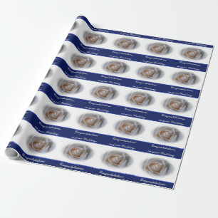 Huwelijksfelicitaties White Rose Wrapping Paper Cadeaupapier
