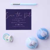 Huwelijksfolder papier uitnodigingen Navy Rosegold Flyer (Enkel)