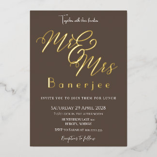 Huwelijksfolie Uitnodiging voor Mr & Mrs
