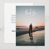Huwelijksfoto bedanken kaart eenvoudig (Voorkant / Achterkant)