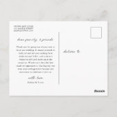 Huwelijksfoto Bedankkaart Briefkaart (Achterkant)