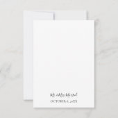 Huwelijksfoto Chic Modern Handschrift Typografie Bedankkaart (Achterkant)