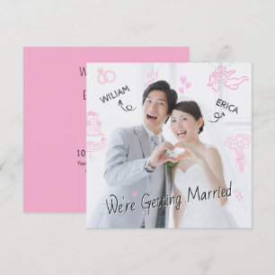 Huwelijksfoto clip art hand getekend schetsplezier kaart