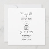 Huwelijksfoto clip art hand getekend schetsplezier kaart (Achterkant)