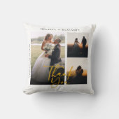 Huwelijksfoto Collage Dank Je Geschenk Kussen (Voorkant)