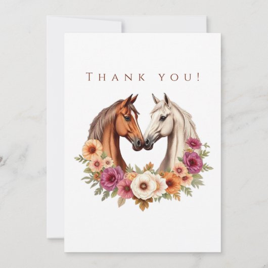 Huwelijksfoto-Dank u- Land Westerne Paarden Kaart (Achterkant)
