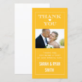 Huwelijksfoto Dankjewel Kaarten met Hart in Geel (Voorkant / Achterkant)