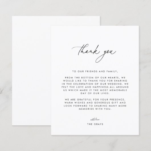 Huwelijksfoto dankkaart (Voorkant / Achterkant)