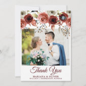 Huwelijksfoto dankkaart herfst mix bloemen kaart (Voorkant)