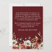 Huwelijksfoto dankkaart herfst mix bloemen kaart (Achterkant)