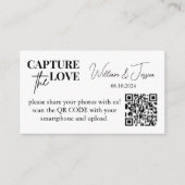 Huwelijksfoto delen Leg de liefde QR-code vast Informatiekaartje (Voorkant)