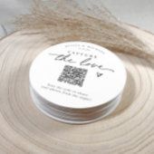 Huwelijksfoto delen QR-code handschrift Ronde Kartonnen Onderzetter