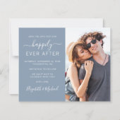 Huwelijksfoto Dusty Blue Save the Date (Voorkant)