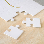 Huwelijksfoto Gouden Naam Monogram Legpuzzel (Zijkant)