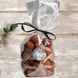 Huwelijksfoto Gouden Typografie Dank u Ronde Sticker