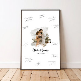 Huwelijksfoto handtekening gastboek poster