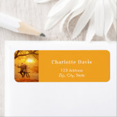 Huwelijksfoto herfst retouradres  etiket (Insitu)