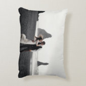 Huwelijksfoto Herinnering Nieuwgehuwden Aandenken Accent Kussen (Achterkant (Verticaal))