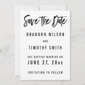 Huwelijksfoto homoseksuelen Save The Date Kaarten (Achterkant)