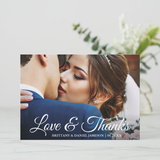 Huwelijksfoto Liefde & Bedankt Bruid & Bruidegom K (Staand voorkant)