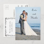 Huwelijksfoto Liefde en Bedankt - Post Kaart (Voorkant / Achterkant)
